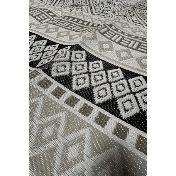 XL 10 - 12 Kişilik Plastik Hasır Halı Katlanabilir Çift Taraflı Yıkanabilir Plaj Kamp Piknik Karavan Halısı Kilim