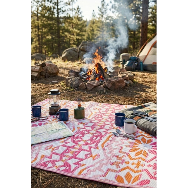 Plastik Halı Katlanabilir Çift Taraflı Plaj Kamp Piknik Balkon Hasır Mat Karavan Halısı Kilim