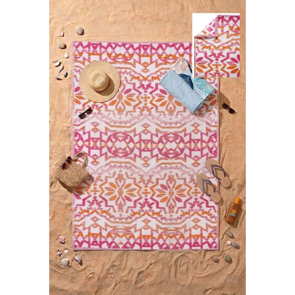 Plastik Halı Katlanabilir Çift Taraflı Plaj Kamp Piknik Balkon Hasır Mat Karavan Halısı Kilim