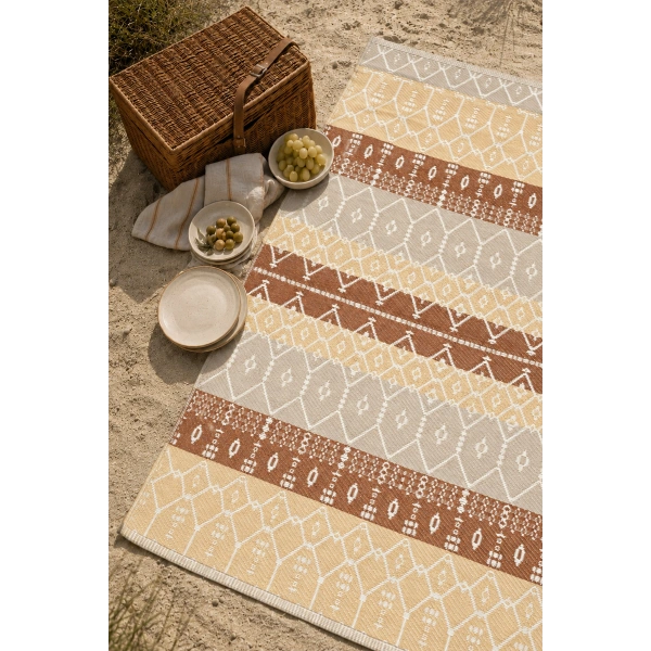 Plastik Hasır Halı Katlanabilir Çift Taraflı Yıkanabilir Plaj Kamp Piknik Karavan Halısı Kilim