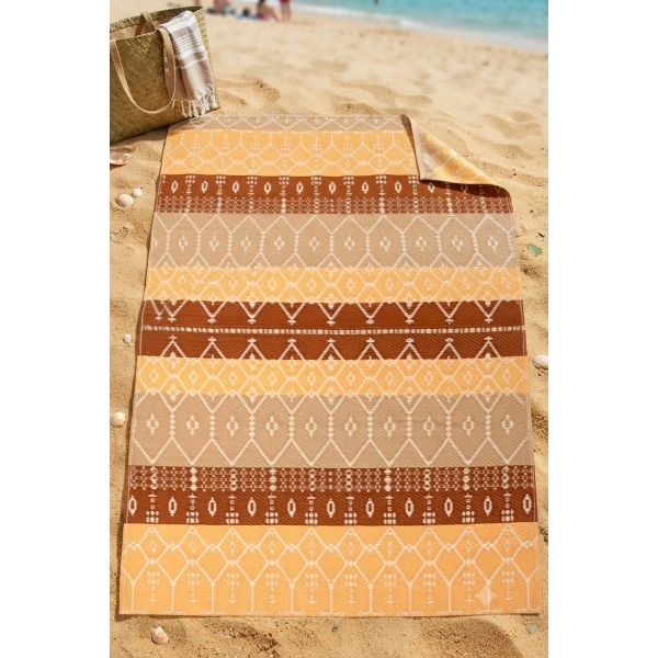 Plastik Hasır Halı Katlanabilir Çift Taraflı Yıkanabilir Plaj Kamp Piknik Karavan Halısı Kilim