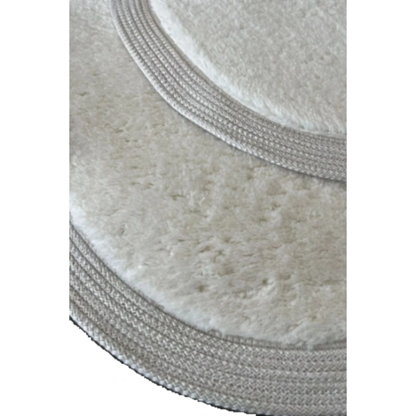 2’li Post Banyo Paspas Seti Kaymaz Taban Yıkanabilir Peluş Jüt Kenar Detaylı Oval Yuvarlak 100x60 60x60 Kilim Halı