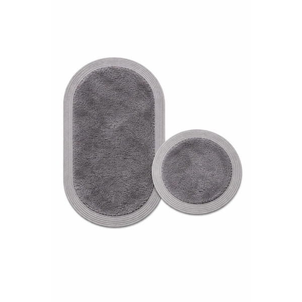 2’li Post Banyo Paspas Seti Kaymaz Taban Yıkanabilir Peluş Jüt Kenar Detaylı Oval Yuvarlak 100x60 60x60 Kilim Halı