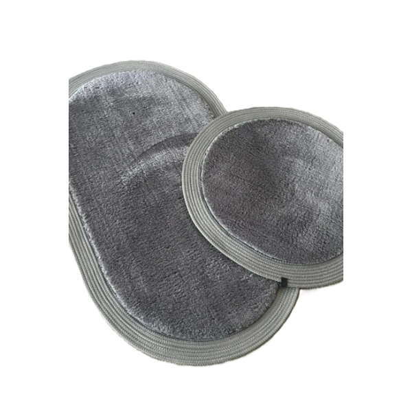 2’li Post Banyo Paspas Seti Kaymaz Taban Yıkanabilir Peluş Jüt Kenar Detaylı Oval Yuvarlak 100x60 60x60 Kilim Halı