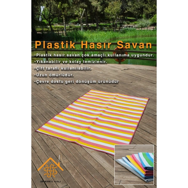 Plastik Piknik Kamp Karavan Bahçe Hasırı Mat Balkon Mutfak Hasır Halı Kilim