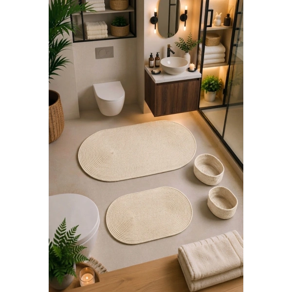 4 Parça Banyo Paspas Seti Takımı Kaymaz Yıkanabilir Çift Taraflı Banyo Düzenleyicisi 2 Sepet