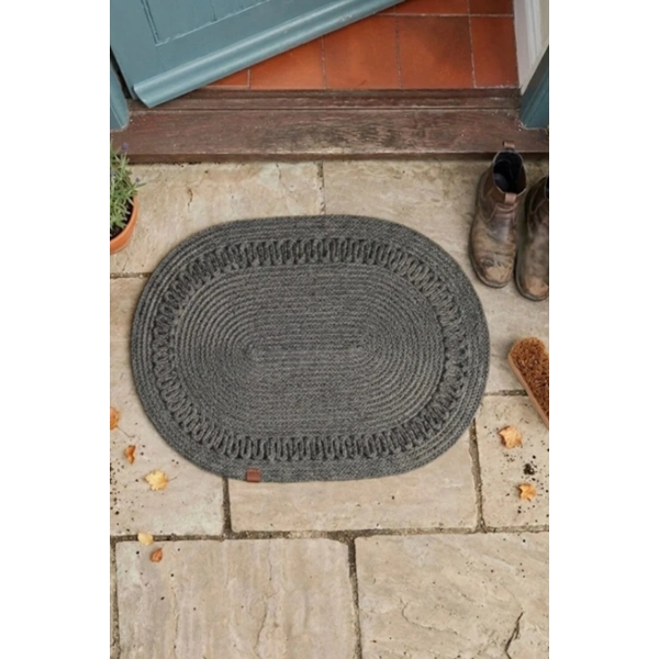 Kapı Önü Paspası 40x60 Bohem Tarz Yıkanabilir Çift Taraflı Jüt Paspas Hasır Banyo Dış Kapı
