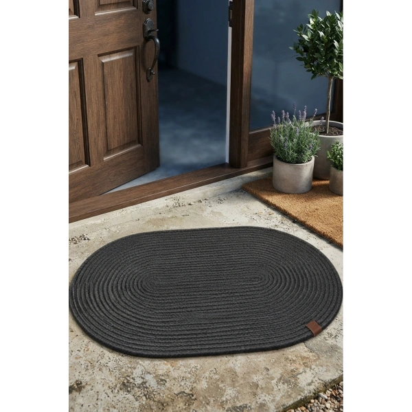 Kapı Önü Paspası 40x60 Bohem Tarz Yıkanabilir Çift Taraflı Jüt Paspas Hasır Banyo Dış Kapı