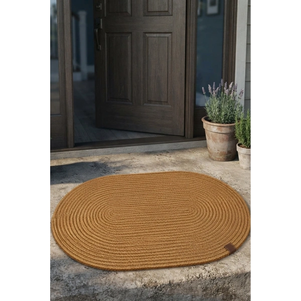 Kapı Önü Paspası 40x60 Bohem Tarz Yıkanabilir Çift Taraflı Jüt Paspas Hasır Banyo Dış Kapı