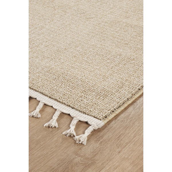 Bej Bukle Dokuma Modern Saçaklı Salon Mutfak Çocuk Yatak Oturma Odası Halısı Yolluk Kilim Halı Kahve