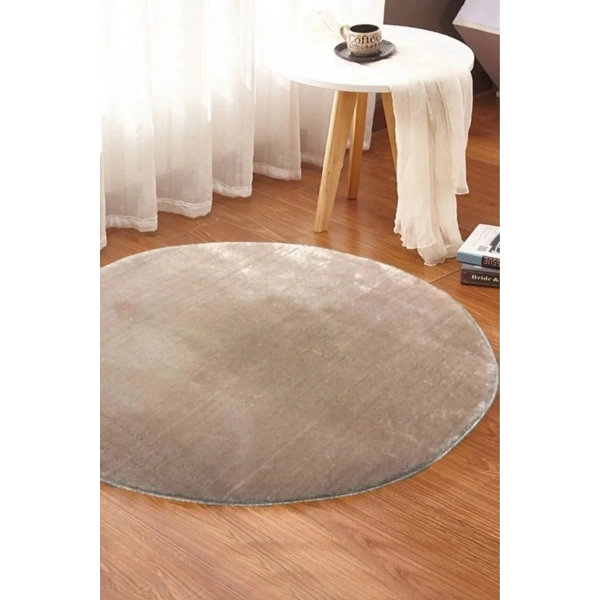 Bej Post Peluş Tavşan Tüyü Kaymaz Taban Makinede Yıkanabilir Toz Vermez Halı Yolluk Kilim