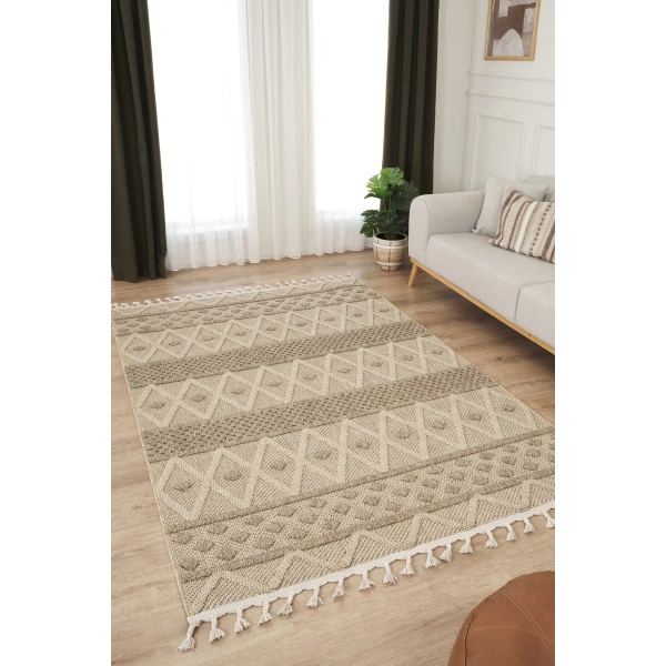 Bukle Dokuma İnce Saçaklı Salon Mutfak Oturma Odası halısı Yoluk Antre Çocuk Yatak Odası Kilim Halı