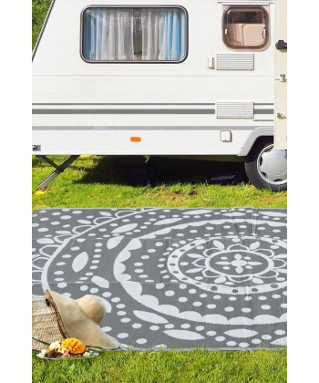 Plastik Halı Katlanabilir Çift Taraflı Plaj Kamp Piknik Balkon Hasır Mat Savan Karavan Halısı Kilim