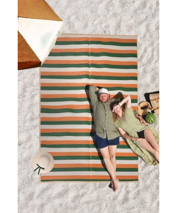 Plastik Halı Katlanabilir Çift Taraflı Plaj Kamp Piknik Balkon Hasır Mat Savan Karavan Halısı Kilim