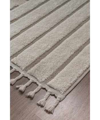 Bukle Dokuma Yumuşak Halı Salon Oturma Odası Mutfak Yatak Odası Yolluk Kilim Krem Bej