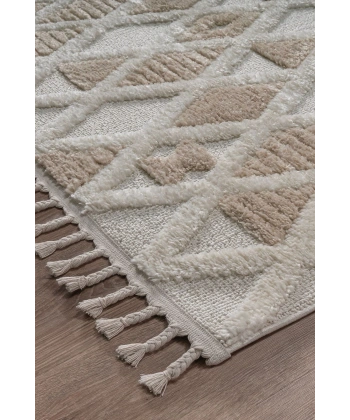 Bukle Dokuma Yumuşak Halı Salon Oturma Odası Mutfak Yatak Odası Yolluk Kilim Krem Bej