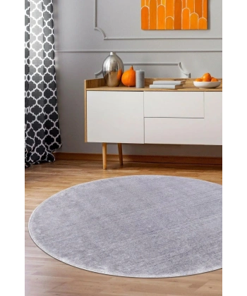 Gri Post Peluş Tavşan Tüyü Kaymaz Taban Makinede Yıkanabilir Toz Vermez Halı Yolluk Kilim
