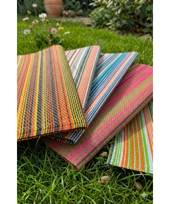 Plastik Halı Renkli Katlanabilir Çift Taraflı Plaj Kamp Piknik Balkon Hasır Mat Karavan Halısı Kilim
