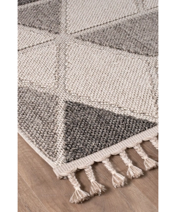 Bukleli Modern İskandinav Bej Krem Makine Halısı Yolluk Antre Mutfak Salon Oturma Odası Koridor Sisa