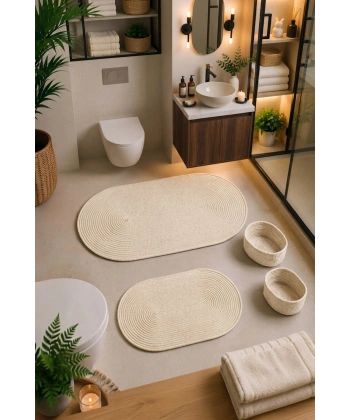 4 Parça Banyo Paspas Seti Takımı Kaymaz Yıkanabilir Çift Taraflı Banyo Düzenleyicisi 2 Sepet