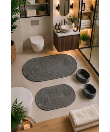 4 Parça Banyo Paspas Seti Takımı Kaymaz Yıkanabilir Çift Taraflı Banyo Düzenleyicisi 2 Sepet