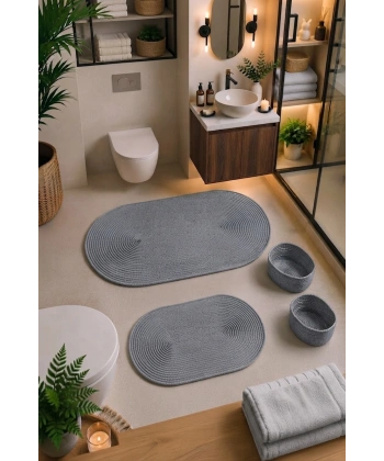 4 Parça Banyo Paspas Seti Takımı Kaymaz Yıkanabilir Çift Taraflı Banyo Düzenleyicisi 2 Sepet