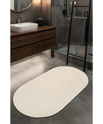 Banyo Paspası Çift Taraflı Yıkanabilir Kaymaz Oval Jüt Tekli Paspas Hasır