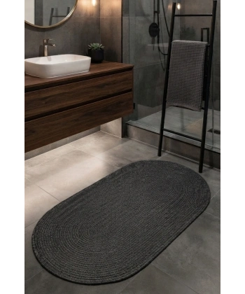 Banyo Paspası 60X100 Çift Taraflı Yıkanabilir Kaymaz Oval Jüt Tekli Paspas Hasır