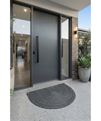 Kapı Önü Paspası 80x50 Bohem Tarz Yıkanabilir Çift Taraflı Jüt Paspas Hasır Banyo Dış Kapı