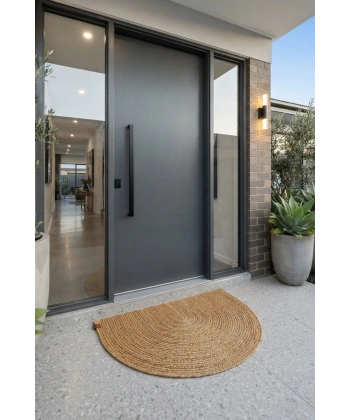 Kapı Önü Paspası 80x50 Bohem Tarz Yıkanabilir Çift Taraflı Jüt Paspas Hasır Banyo Dış Kapı
