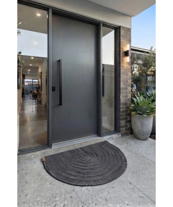 Kapı Önü Paspası 80x50 Bohem Tarz Yıkanabilir Çift Taraflı Jüt Paspas Hasır Banyo Dış Kapı