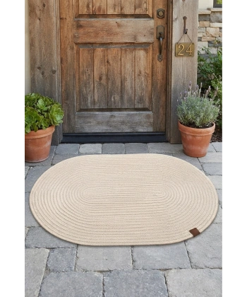 Kapı Önü Paspası 40x60 Bohem Tarz Yıkanabilir Çift Taraflı Jüt Paspas Hasır Banyo Dış Kapı