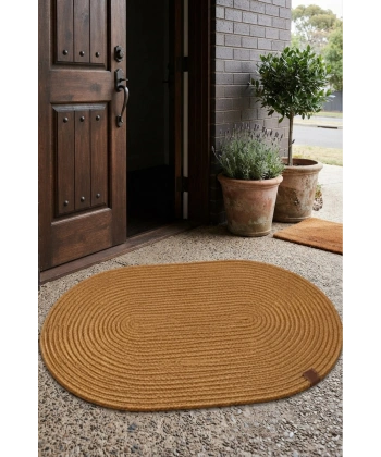 Kapı Önü Paspası 40x60 Bohem Tarz Yıkanabilir Çift Taraflı Jüt Paspas Hasır Banyo Dış Kapı