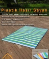SİMEREV HALI Hasır Savan Mat Plaj Kamp Piknik Bahçe Balkon Teras Yıkanabilir Katlanabilir Kilim