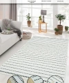 SİMEREV HALI İskandinav Kaymaz Taban Saçaklı Dokuma Örgü Yıkanabilir Salon Oturma Odası Yolluk Kilim