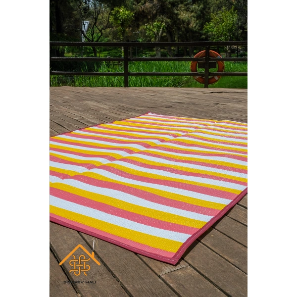 SİMEREV HALI Hasır Savan Mat Plaj Kamp Piknik Bahçe Balkon Teras Yıkanabilir Katlanabilir Kilim