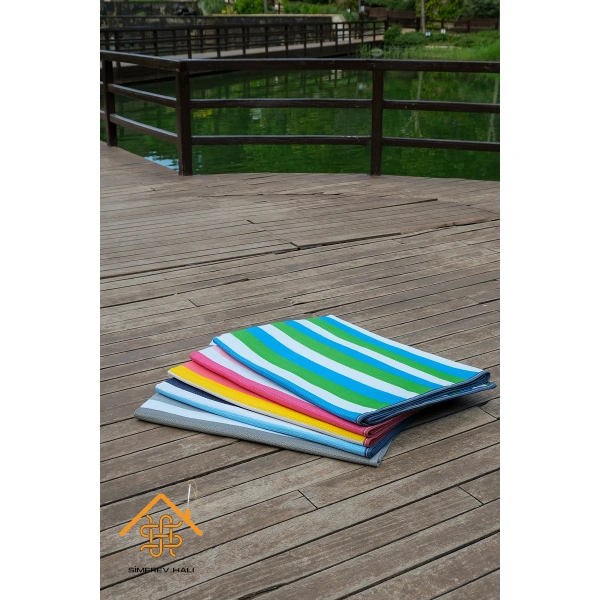 SİMEREV HALI Hasır Savan Mat Plaj Kamp Piknik Bahçe Balkon Teras Yıkanabilir Katlanabilir Kilim