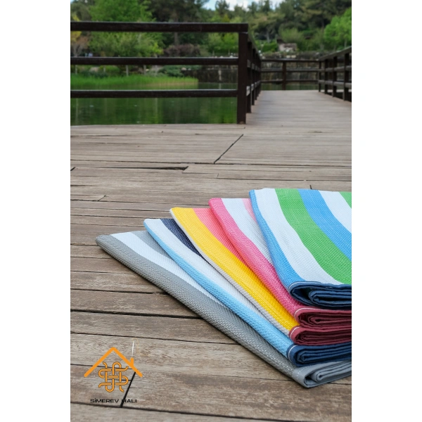 SİMEREV HALI Hasır Savan Mat Plaj Kamp Piknik Bahçe Balkon Teras Yıkanabilir Katlanabilir Kilim