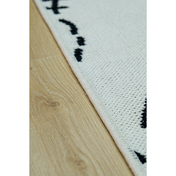 SİMEREV HALI İskandinav Kaymaz Taban Saçaklı Dokuma Örgü Yıkanabilir Salon Oturma Odası Yolluk Kilim