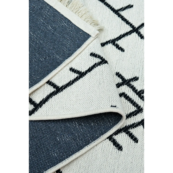 SİMEREV HALI İskandinav Kaymaz Taban Saçaklı Dokuma Örgü Yıkanabilir Salon Oturma Odası Yolluk Kilim