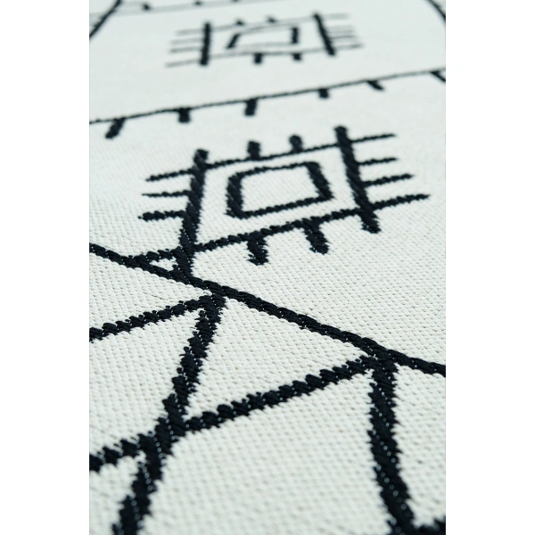 SİMEREV HALI İskandinav Kaymaz Taban Saçaklı Dokuma Örgü Yıkanabilir Salon Oturma Odası Yolluk Kilim