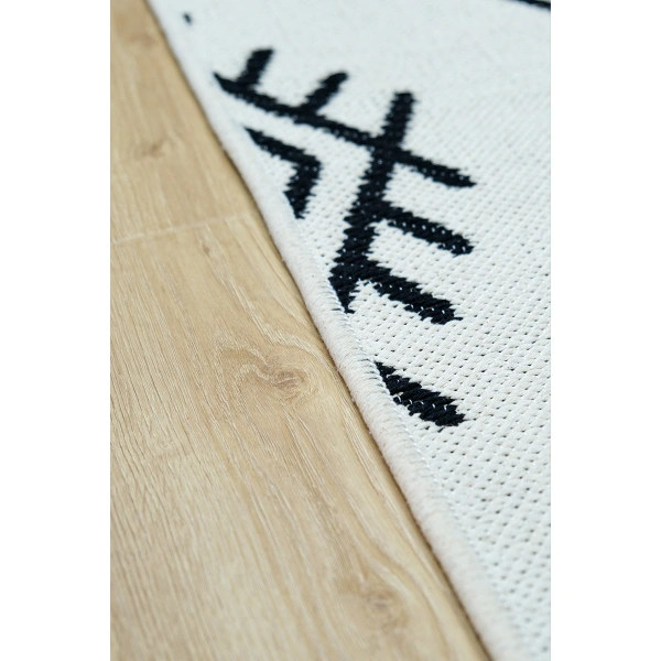 SİMEREV HALI İskandinav Kaymaz Taban Saçaklı Dokuma Örgü Yıkanabilir Salon Oturma Odası Yolluk Kilim