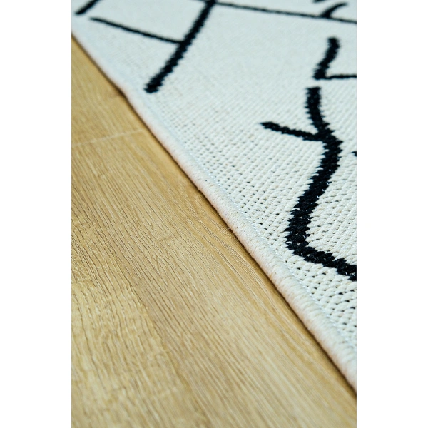 SİMEREV HALI İskandinav Kaymaz Taban Saçaklı Dokuma Örgü Yıkanabilir Salon Oturma Odası Yolluk Kilim