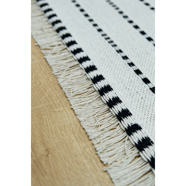 SİMEREV HALI İskandinav Kaymaz Taban Saçaklı Dokuma Örgü Yıkanabilir Salon Oturma Odası Yolluk Kilim