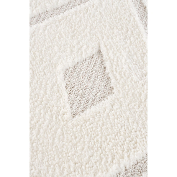 SİMEREV HALI Beyaz Bej Yumuşak Peluş Shaggy Modern Dokuma Salon Mutfak Çocuk Oturma Odası Halısı