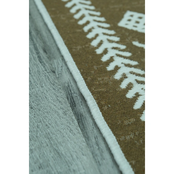 SİMEREV HALI Pamuk Dokuma Yumuşak Çift Taraflı Yıkanabilir Saçaklı Salon Mutfak Yolluk Kilim