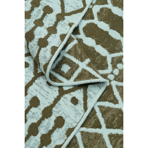 SİMEREV HALI Pamuk Dokuma Yumuşak Çift Taraflı Yıkanabilir Saçaklı Salon Mutfak Yolluk Kilim