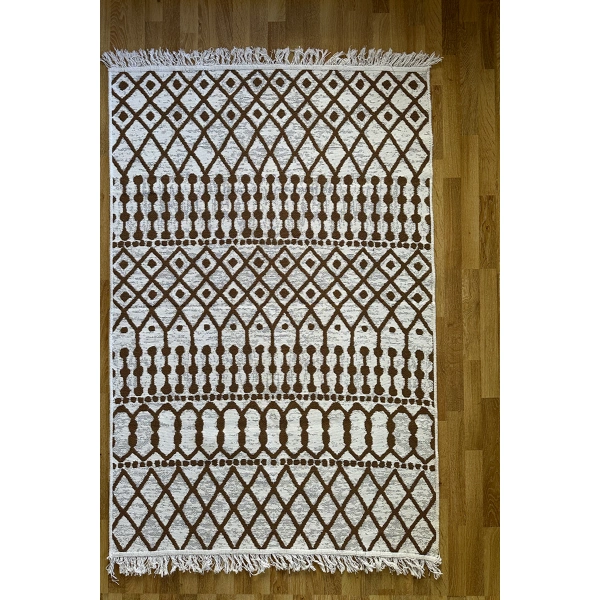 SİMEREV HALI Pamuk Dokuma Yumuşak Çift Taraflı Yıkanabilir Saçaklı Salon Mutfak Yolluk Kilim