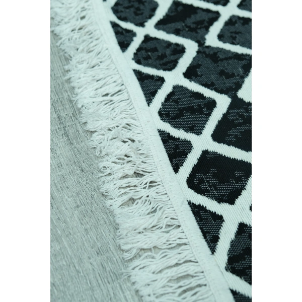 SİMEREV HALI Pamuk Dokuma Yumuşak Çift Taraflı Yıkanabilir Saçaklı Salon Mutfak Yolluk Kilim