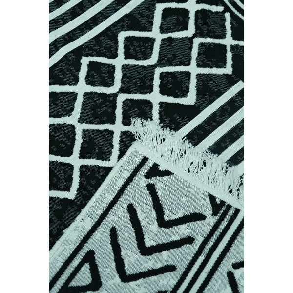 SİMEREV HALI Pamuk Dokuma Yumuşak Çift Taraflı Yıkanabilir Saçaklı Salon Mutfak Yolluk Kilim